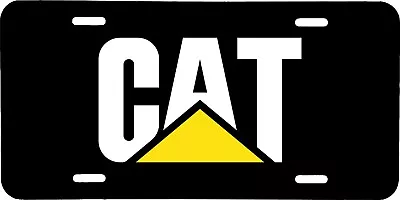 Cat Caterpillar Logo Black Background Vehicle License Plate Truck Tractor Tag • $19.95