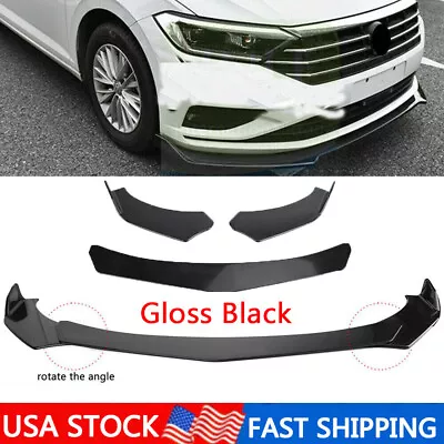 For VW Jetta Sedan 2019-2021 Front Bumper Lip Spoiler Splitter Wing Gloss Black • $42.95