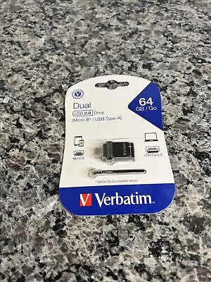 Verbatim 64GB Store N’ Go Dual USB Flash Drive For USB-A USB 2.0 Devices- Black • $18