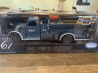 HIGHWAY 61 CHEVROLET 1941 RAF FIRETRUCK PUMPER-ROYAL AIR FORCE  1/16 Scale NIB • $250