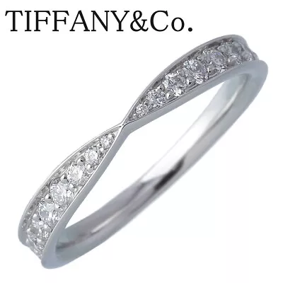 TIFFANY & Co. Harmony Diamond Ring Bead Set #3.5US #3.75US PT950 Shop Card 2019 • $1298.49