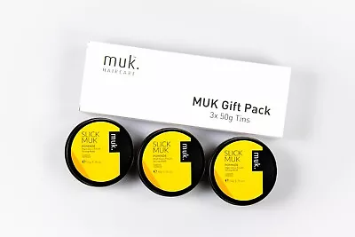 Slick Muk Triple Hair Wax Gift Pack 3x 50g Tins Strong Hold Pomade £6.65 Each) • £19.95