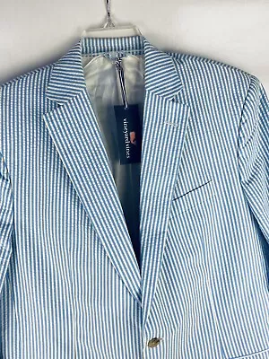 New Vineyard Vines Seersucker Blazer Ocean Breeze 44L Sport Coat - $595.00 • $259