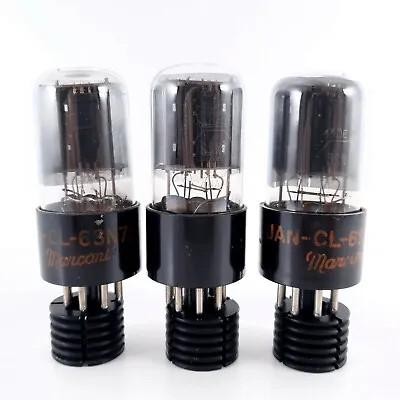 3 X JAN CL 6SN7GT MARCONI TUBE. BLACK PLATES. 1940s PROD. MATCHED PAIR+1 AC  ENA • $218.99