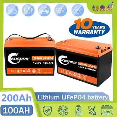 12V 300Ah 200/100Ah LiFePO4 Lithium Iron Battery BMS IP65 Solar RV Off-Grid Lot • $22.98