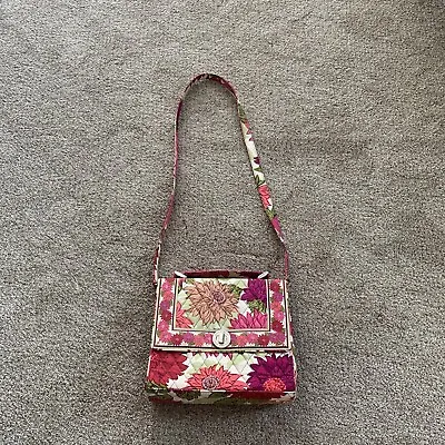 Vera Bradley Retired Hello Dahlia Julia Crossbody Handbag Turn Lock • $29.99