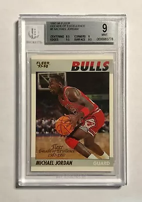 1997-98 Fleer Decade Of Excellence Michael Jordan #5 BGS 9 W/2 9.5’s (Pop 63) !! • $599.95