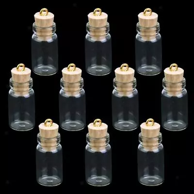 10x Tiny Refillable  Bottles DIY Wishing Necklace Pendant & Cork Vials • $8.40