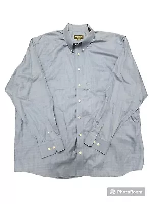 Eddie Bauer Men's Button Down Long Sleeve Shirt Blue Plaid Size Tall 3XL • $13.99