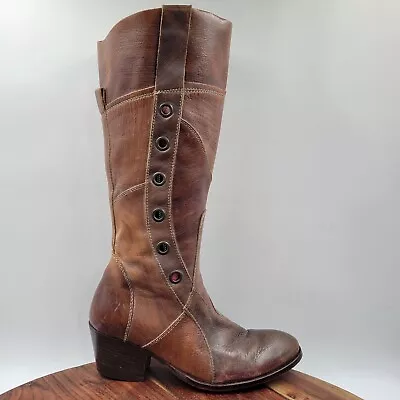 Mark Nason Siren Boots Women's 5.5 Brown Leather Cross Biker Steampunk Riding • $89.97