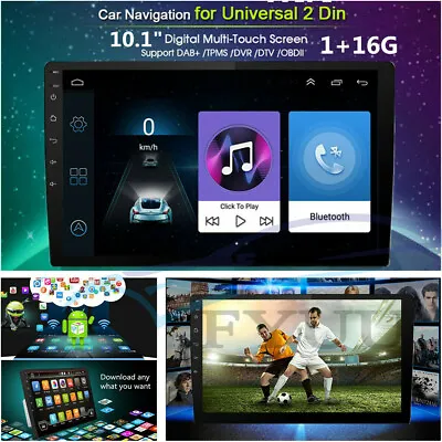 $189.97 • Buy 10.1  2DIN Touch Android 7.1 Car GPS Navi Stereo Radio MP5 Player FM Mirror Link