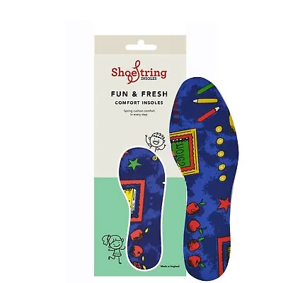 £4.39 • Buy Kids Active Comfort Insoles Latex Pencil Print Shoe Boot Inserts Cut To Size Fit