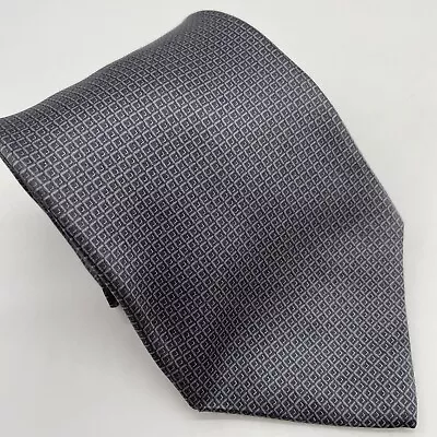 Milano Uomo Neck Tie Grey Blue Tiny Blue Squares 100% Imported Silk Made In USA • $4.74