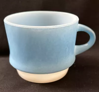 Vintage Fire King Blue Mosaic Milk Glass Coffee Mug Anchor Hocking C Handle • $9.99