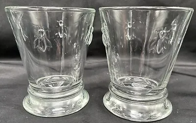 La Rochere Paris Pair Clear Glass 4” Bee Tumblers  • $24