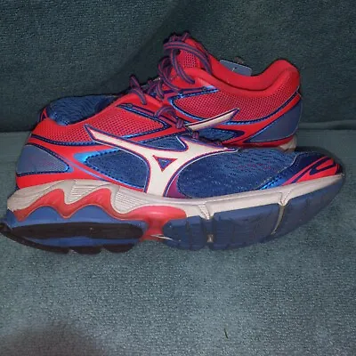 Mizuno Women's Wave Inspire 13 2A Running Shoes Blue Pink White Size 6.5 Used • $32.99