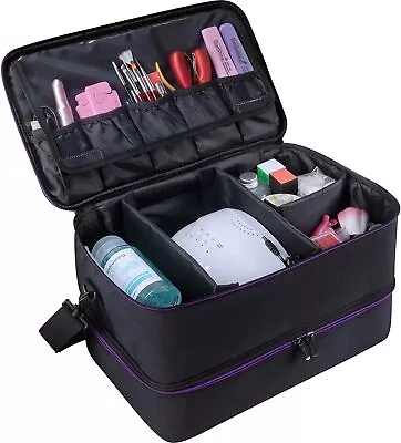 Extra Large Nail Polish NailArt Organizer Storage Case Bag Holder Fit Dryer Lamp • $34.99