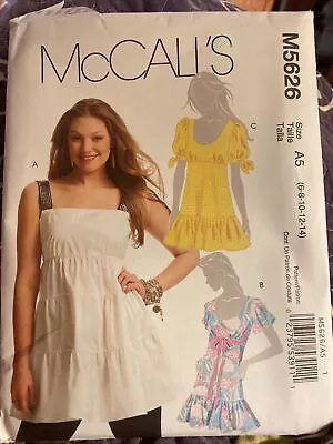 McCalls 5626 Women's Loose Fit Flowing Top UNCUT Layered Prairie Style 6-14 BOHO • $3.99