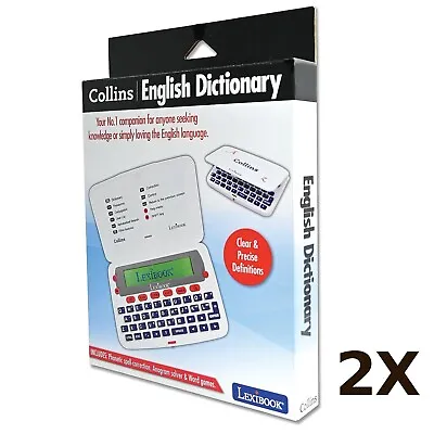 2X Lexibook D850EN Collins English Electronic Dictionary W/ Thesaurus Blue/White • £81.34