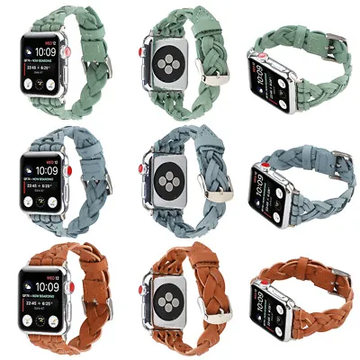 $1.99 • Buy 40/44mm Genuine Leather Apple Watch Band For IWatch Series SE 6 5 4 3 2 1 38/42