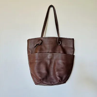 Monserat De Lucca Chocolate Brown Leather Tote/Shoulder Bag EUC • $78