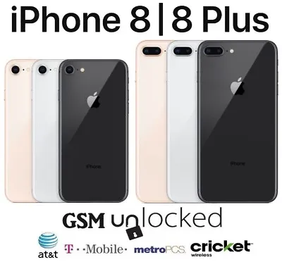 $144.95 • Buy Apple IPhone 8 | 8 Plus 64GB 128GB 256GB GSM Unlocked ATT T-Mobile Metro Cricket