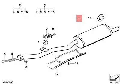 Genuine BMW E36 316g Hatchback Rear Silencer 18101432868 • $408.71