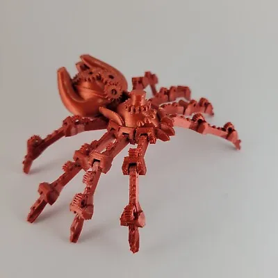 Red And Gold Steampunk Spider 3D Printed Articulated Fidget Toy Desk Decor • $12.99