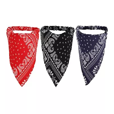 3 Pieces Elastic Hair Scarf Headband Print Vintage Triangle Turban Hair Scarves • $9.30