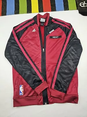 Adidas Boys Full Zip Jacket Miami Heat NBA Size XL 18 Color Red Black  • $45