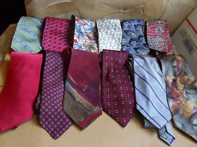 Mens Designer Neck Ties Lot Of 12 All Colors Stripes Paisley Silk As Pictured • $13