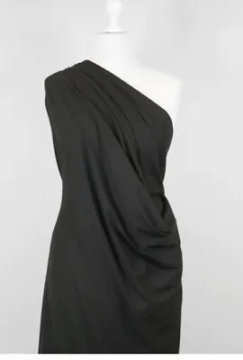 BLACK Premium Quality Viscose 4 Way Stretch  Spandex Jersey Fabric 150CM Wide • £35