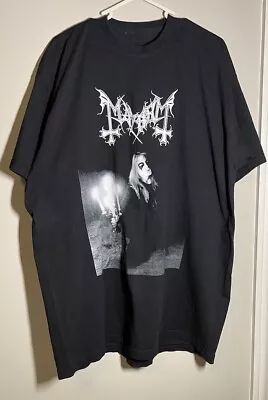 Vintage Y2K Mayhem Dead Memorial Black Metal Darkthrone Band Tee Shirt - Size XL • $150