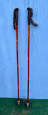 VERY NICE  Vintage Set Of Bamboo Snow Ski Poles Measuring 51  Long • $25.76