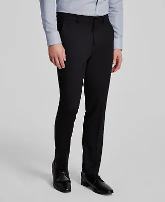 $125 Kenneth Cole Reaction Men's Black Solid Slim-Fit Dress Pants Size 31W • $40.38