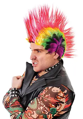 1980s Multi Colour Punk Mohican Rocker Wigs Mohawk Wig Fancy Dress Adults 80s • £7.99