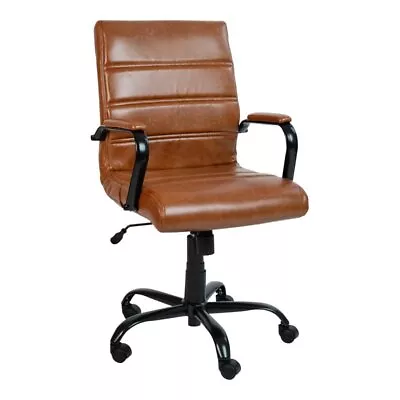 Flash Furniture Mid-Back LeatherSoft Executive Swivel Office Chair In Brown • $195.93