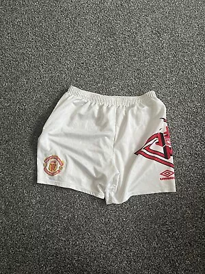 Rare Manchester United Home 1992/94 Umbro Football Shorts 32inch Waist  • £0.99