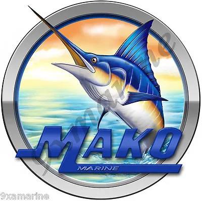 Single Round Mako Marine Center Console Sticker 11 X11  Diameter • $49