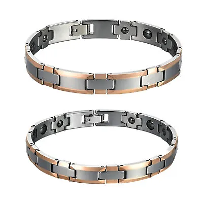 Couples Mens Women Tungsten Carbide Bracelet Magnetic Stone Therapy Helath Chain • $35.99