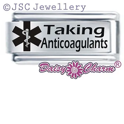 Daisy Charm MEDICAL ALERT Taking Anticoagulants For Italian Modular Bracelet • £5.81