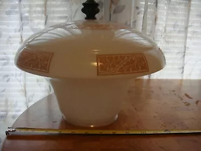 Antique Art Deco Mushroom Ceiling Light Fixture Milk Glass Shade School House VT • $160
