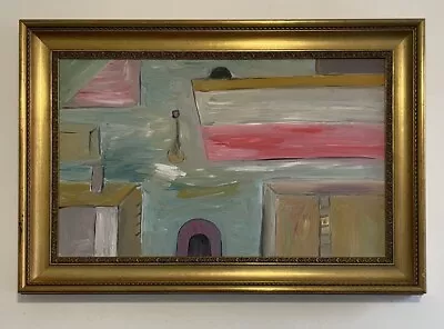 Large Original Modernist Abstract Style Seascape Oil On Canvas Painting • £2.20