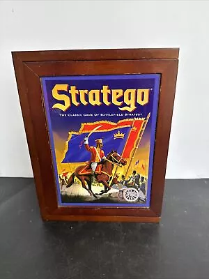 Vintage Game Collection Stratego Board Game Wooden Bookshelf Box 2009 Complete • $34.95