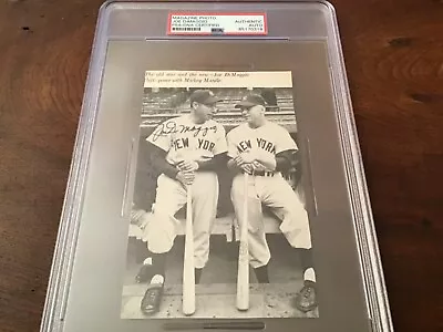 Joe Dimaggio Autographed Photo (News Paper) With Mickey Mantle. PSA Slabbed. • $239