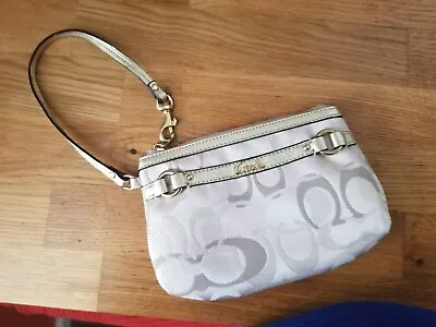 Coach Poppy Wristlet Pearlized With Gold Leather Trim • $25