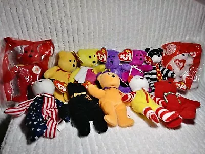 RARE TY TEENIE BEANIE BABIES Bear LOT Of 12 McDonalds 1999 2004 Plush Retired • $34.99