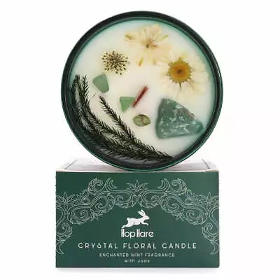 Crystal Magic Flower Candles - Hop Hare Botanical Gemstone Soy Wax Candles • £17