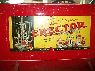 Vintage Box Of Erector No. 7 1/2 Engineer's Set PARTS Revering Electric Engine  • $49.99