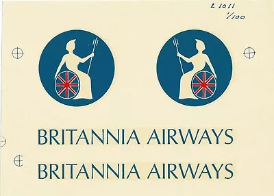 Travel Agency Model Decal Britannia Airways Lockheed L-1011 TriStar 1/100 (READ) • $2.99